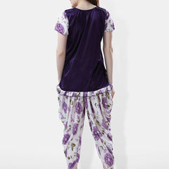 Be You Floral Printed Satin Night suit