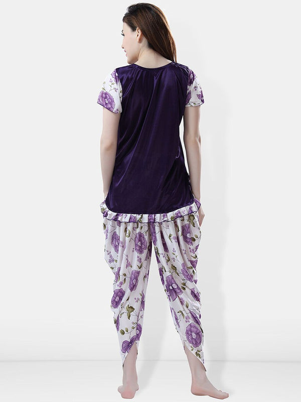 Be You Floral Printed Satin Night suit