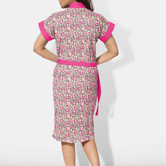 Be You Women Printed Cotton Anti-bacterial Super Soft Bath Robe With Belt