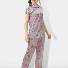 Be You Floral Printed Satin Night suit