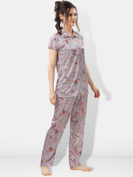 Be You Floral Printed Satin Night suit