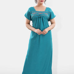 Be You Floral Embroidered Square Neck Maxi Sweat Nightdress