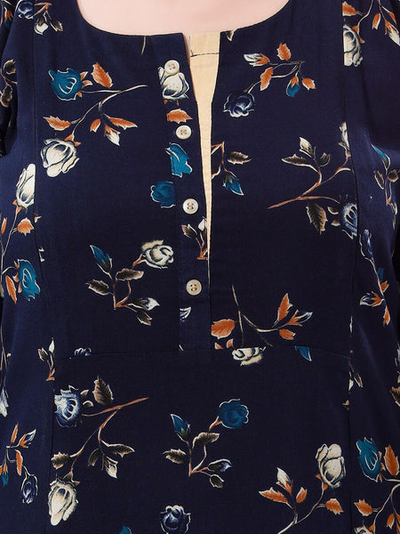 Be You Women Floral Printed A-Line Maternity Kurta