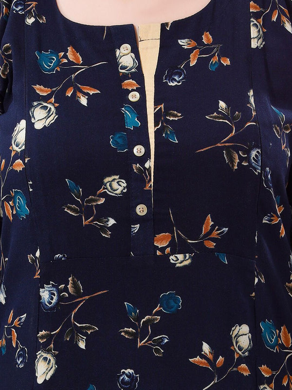 Be You Women Floral Printed A-Line Maternity Kurta
