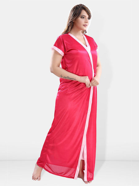 Be You V-Neck Satin Maxi Nightdress with Robe