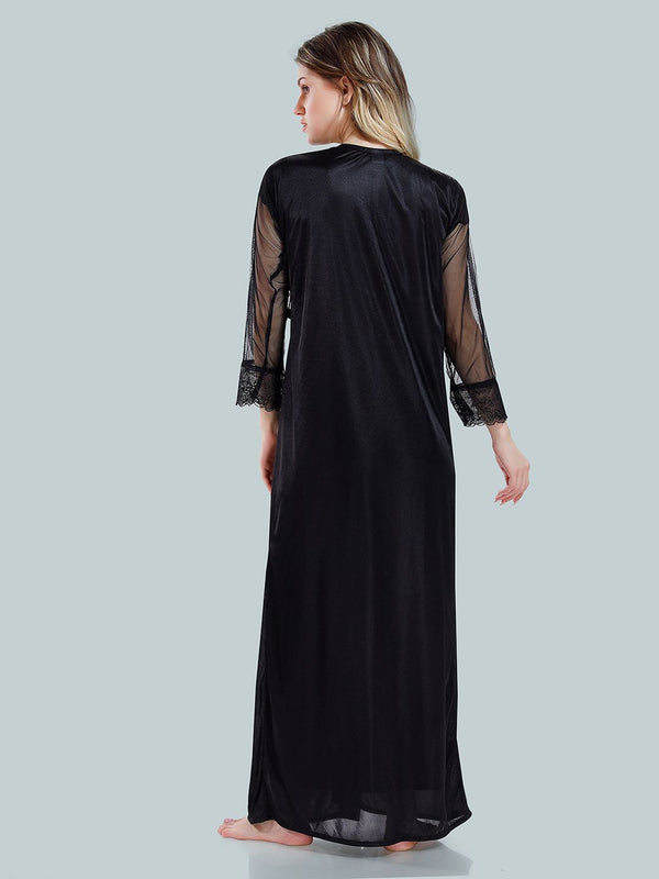 Be You V-Neck Satin Maxi Nightdress With Robe