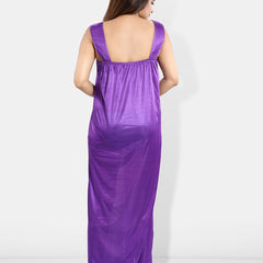 Be You 6 Piece Satin Maxi Nightdress With Robe, Lingerie Set, NightSuit