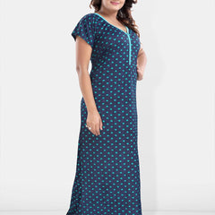 Be You Polka Dots Printed Satin Maxi Nightdress