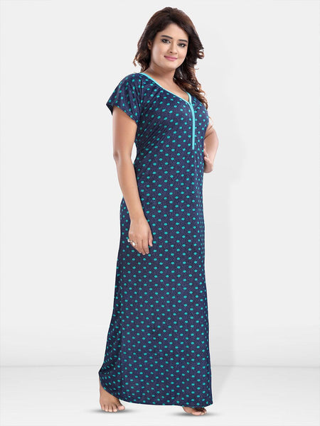 Be You Polka Dots Printed Satin Maxi Nightdress