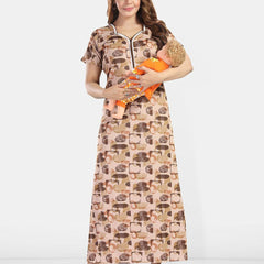 Be You Printed Satin Maxi Nightdress