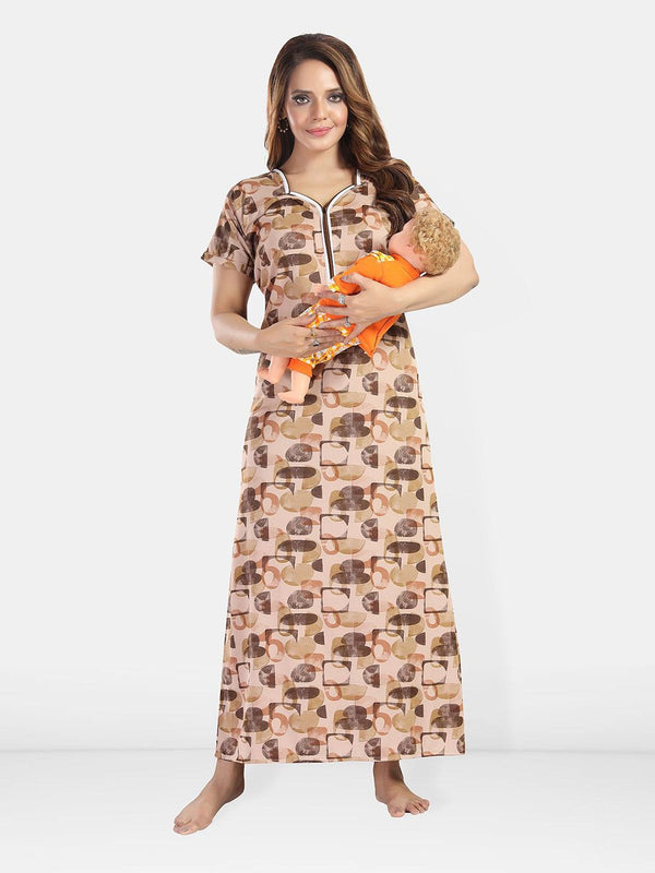 Be You Printed Satin Maxi Nightdress
