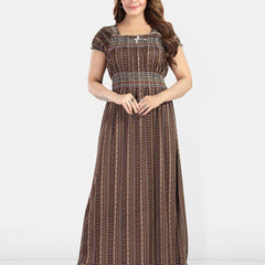 Be You Women Printed Maxi Nightdress