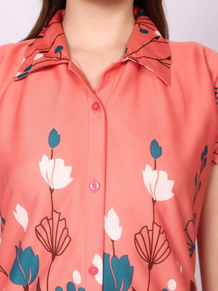 Be You Women Floral Printed Top & Pyjama Night suit