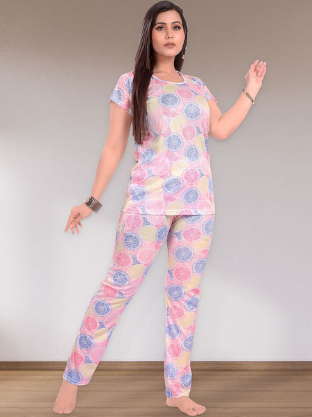 Be You Women Pack Of 2 Geometric Printed Top Pyjamas Night suit