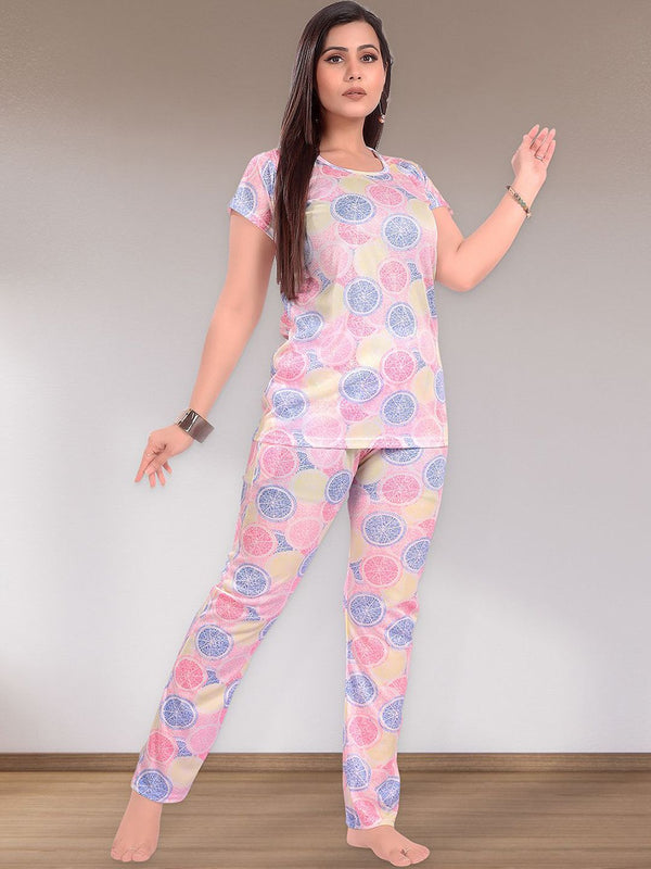 Be You Women Pack Of 2 Geometric Printed Top Pyjamas Night suit