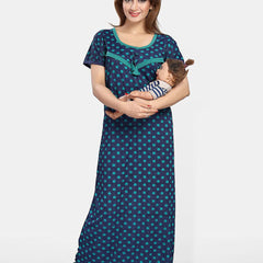 Be You Women Printed Maxi Nightdress