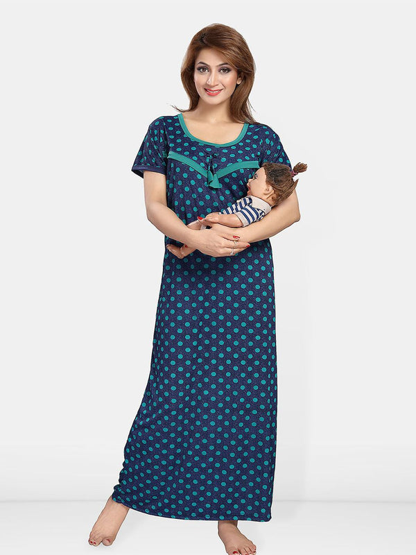 Be You Women Printed Maxi Nightdress