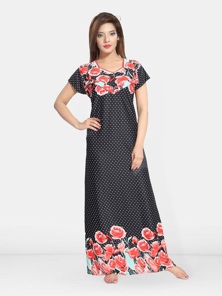 Be You Women Printed Maxi Maternity Nightdress