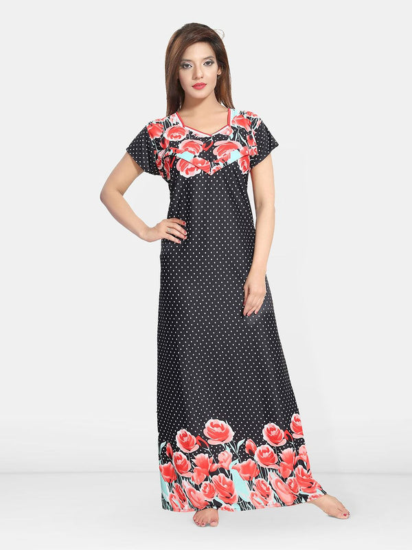 Be You Women Printed Maxi Maternity Nightdress