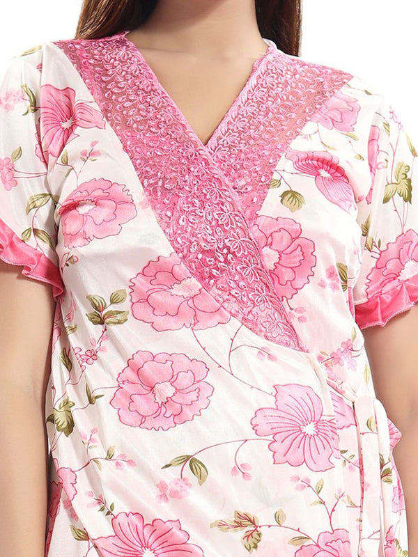 Be You Printed V-Neck Maxi Nightdress