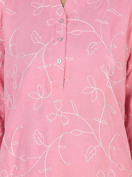 Be You Embroidered Top With Trousers Co-Ords