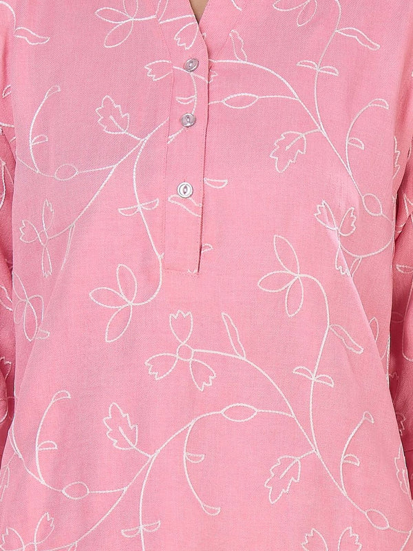 Be You Embroidered Top With Trousers Co-Ords