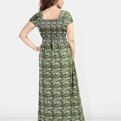Be You Printed Smocked Maxi Nightdress