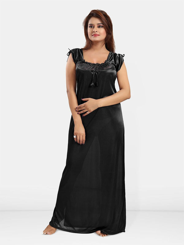 Be You Square Neck Sleeveless Satin Maxi Nightdress