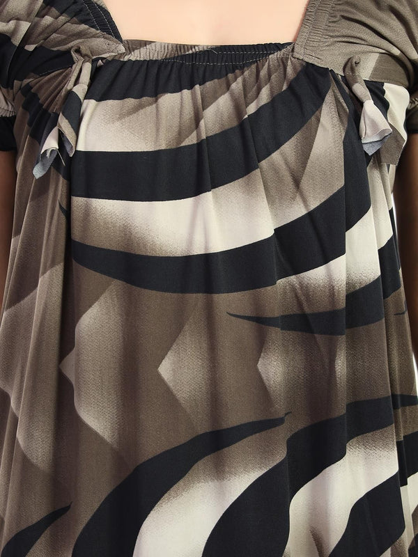 Be You Printed Square Neck Maxi Nightdress