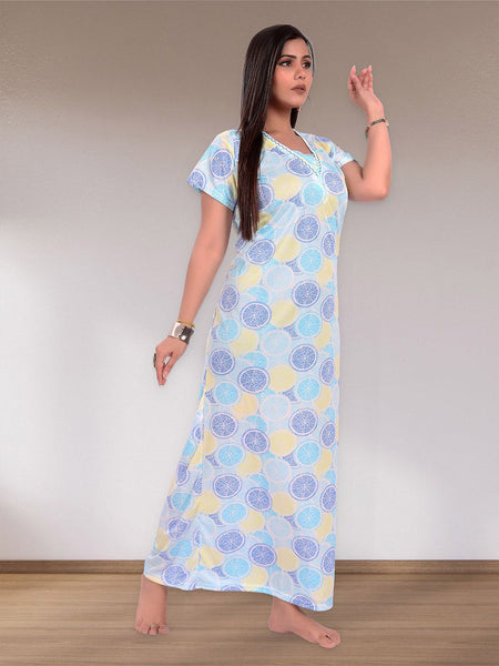 Be You Women Tropical Printed Maxi Sweat Nightdress