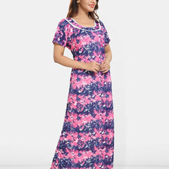 Be You Women Abstract Printed Maxi Nightdress