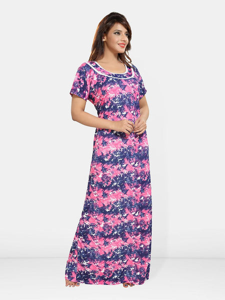 Be You Women Abstract Printed Maxi Nightdress
