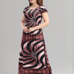 Be You Printed Square Neck Maxi Nightdress
