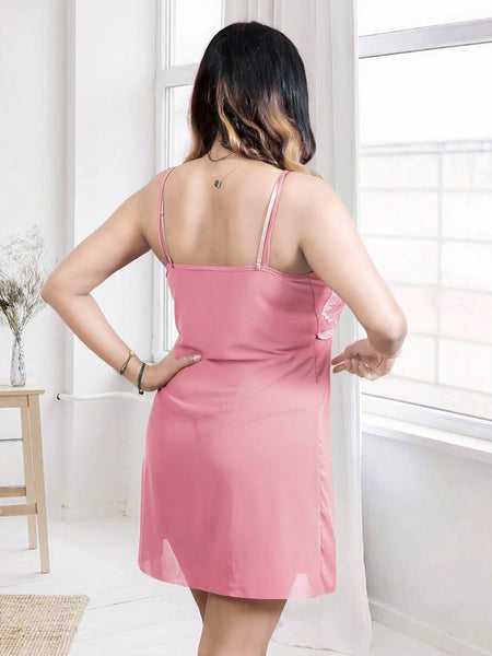 Power Net Self Design Baby Doll Nighty For Women-Free Size