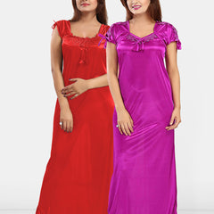 Be You Pack Of 2 Women Solid Maxi Nightdress