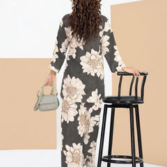 Rayon White Abstract Scribble Print Top With Trousers Co-Ord Set For Women