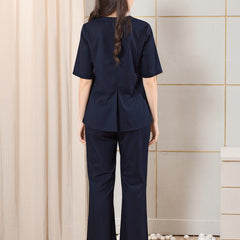 Sufiya Linen Solid Top With Trousers Co-Ord Set For Women