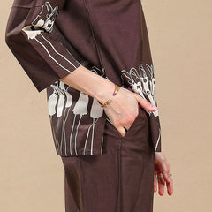 Linen Printed Tunic With Trousers Co-Ord Set For Women