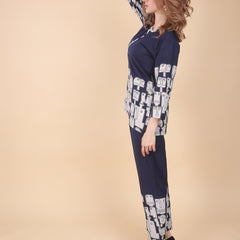Linen Printed Tunic With Trousers Co-Ord Set For Women