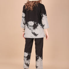 Linen Printed Tunic With Trousers Co-Ord Set For Women