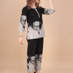 Linen Printed Tunic With Trousers Co-Ord Set For Women