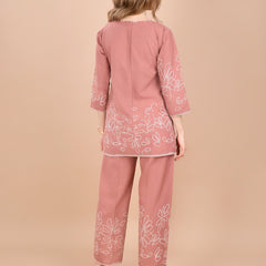 Linen Printed Tunic With Trousers Co-Ord Set For Women