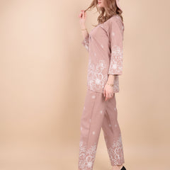 Linen Printed Tunic With Trousers Co-Ord Set For Women