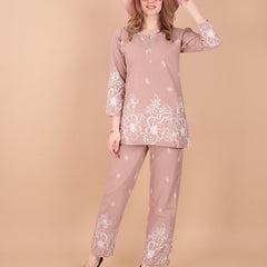 Linen Printed Tunic With Trousers Co-Ord Set For Women