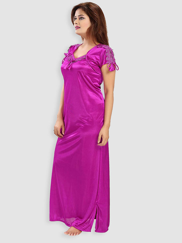 Be You Pack Of 2 Women Solid Maxi Nightdress