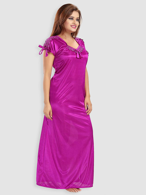 Be You Pack Of 2 Women Solid Maxi Nightdress