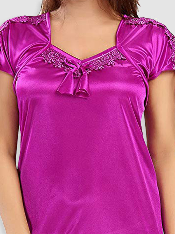 Be You Pack Of 2 Women Solid Maxi Nightdress