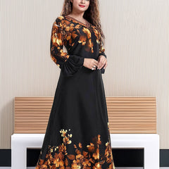 Sarina Satin Floral Print Maxi / Night Gown For Women