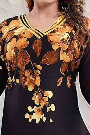 Sarina Satin Floral Print Maxi / Night Gown For Women