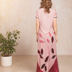 Rayon Tropical Print Maxi / Night Gown For Women, Free Size